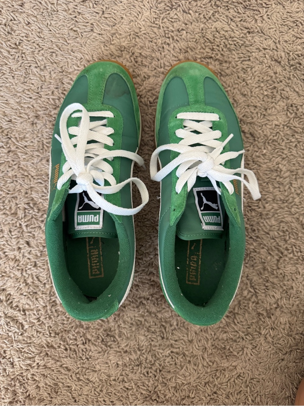 Puma Green Easy Rider sneakers, with white laces